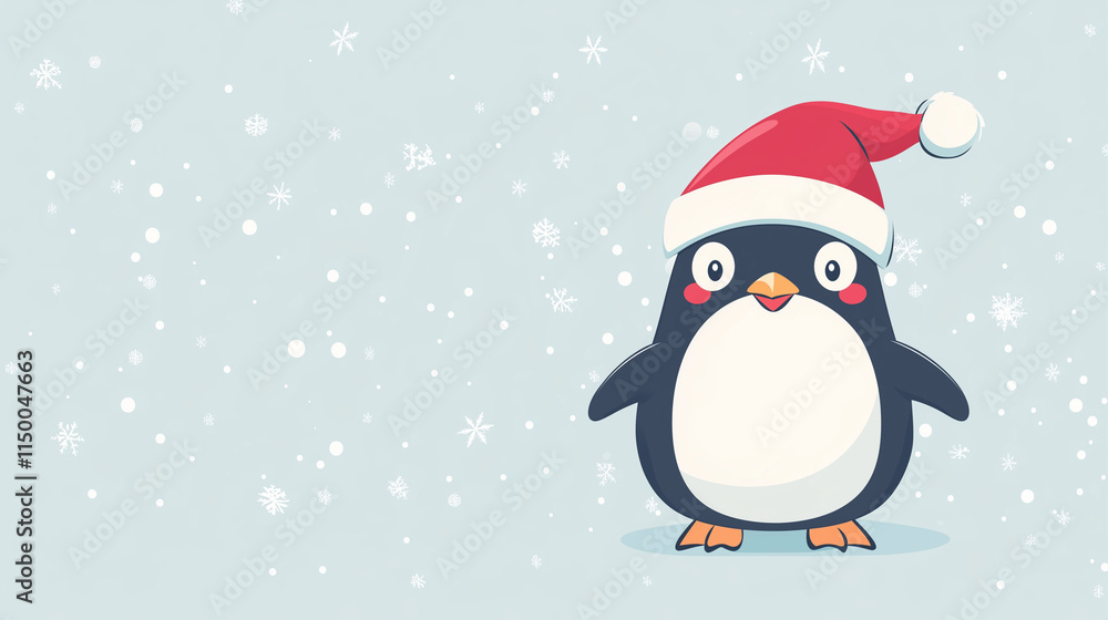 christmas banner In the theme of penguin
