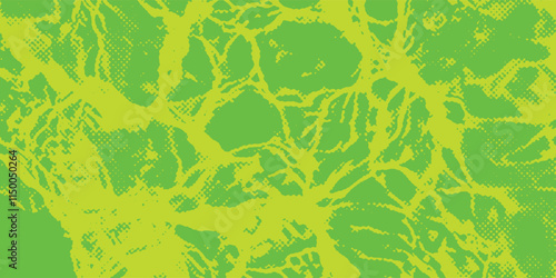 Distressed background in green texture with dots, spots, scratches and lines. Abstract vector illustration
