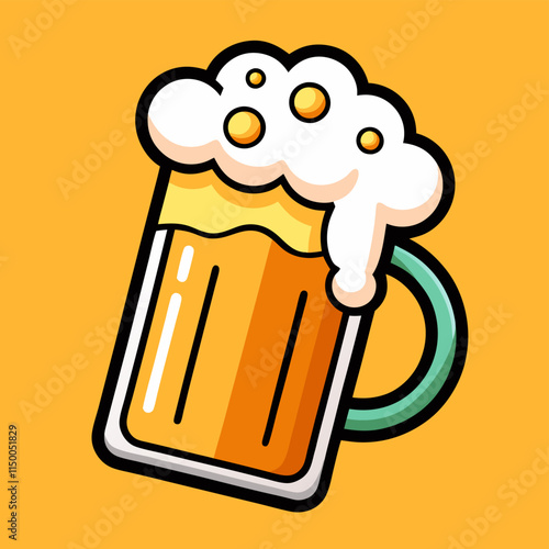 glass of beer with foam
