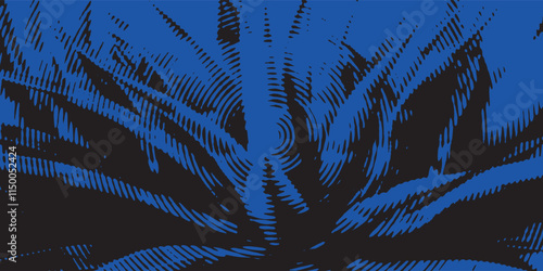 Distressed background in black and blue texture with spots, scratches and lines. Abstract vector illustration