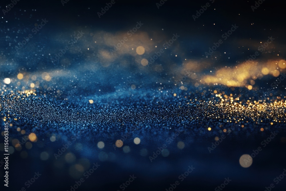 Abstract blue and gold particle wave background. (2) Abstract blue and gold particle wave background. (2)