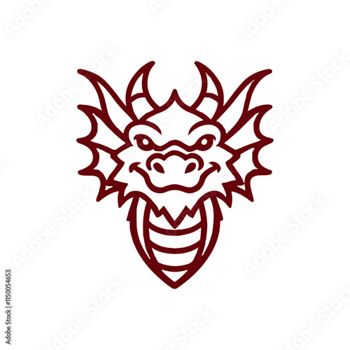 simple dragon head tattoo design vector silhouette logo