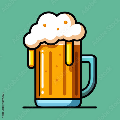 glass of beer with foam