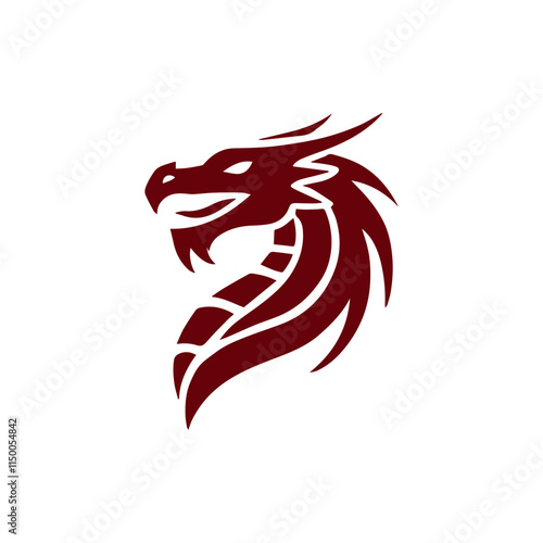 simple dragon head tattoo design vector silhouette logo