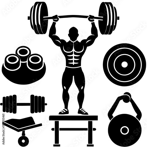 illustration of a man lifting weights