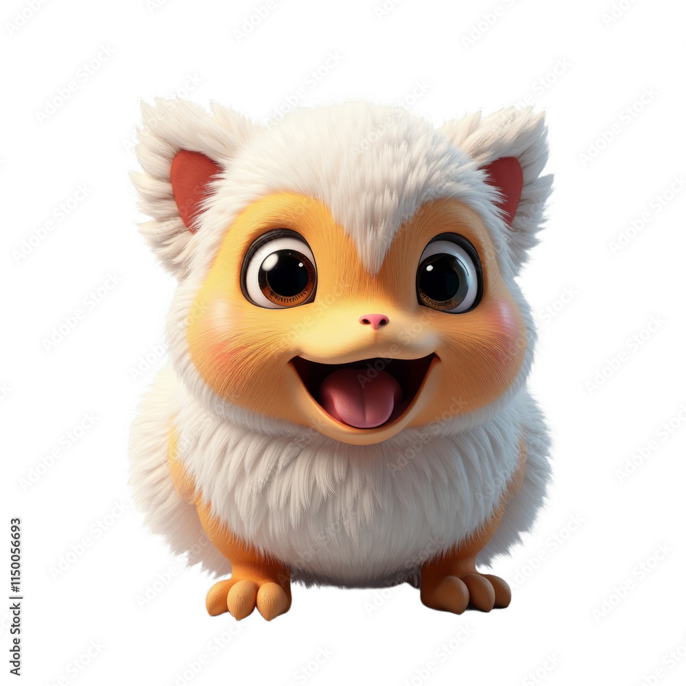 Animated cute rabbit character with a big smile Animated cute rabbit character with a big smile