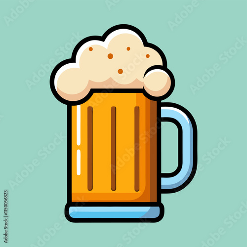 glass of beer with foam