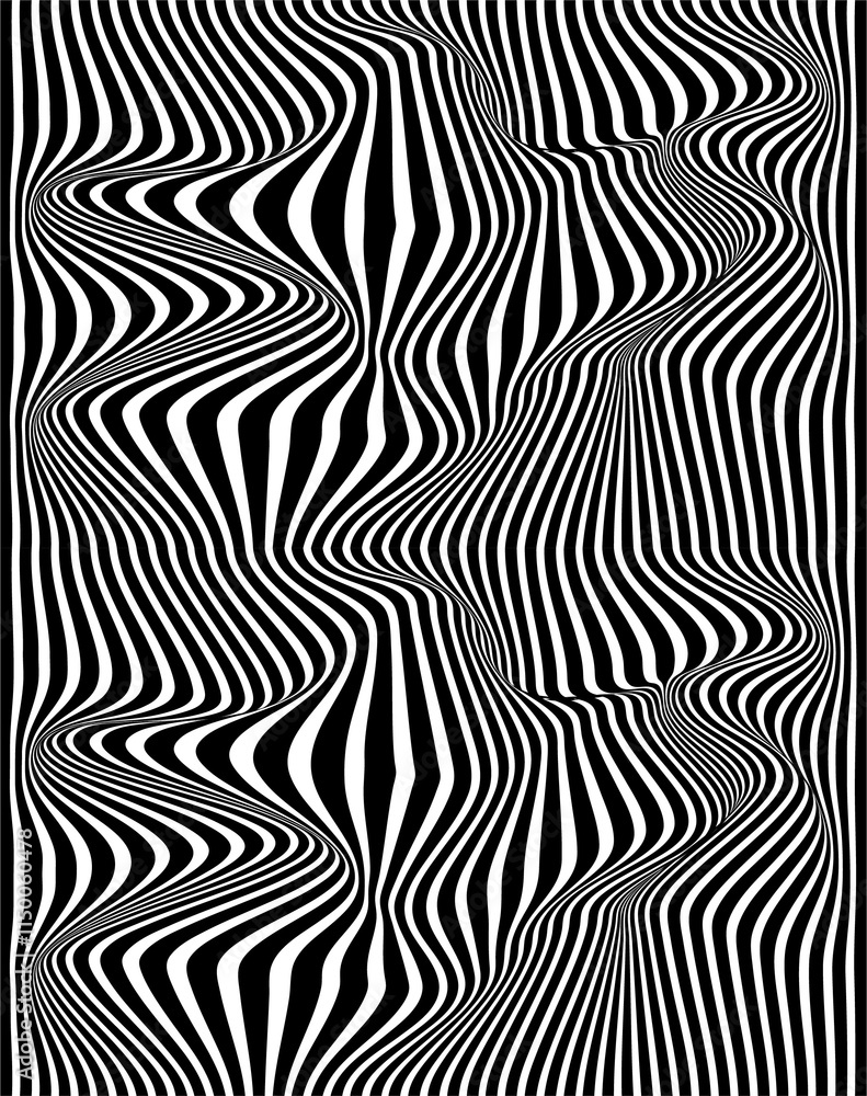 Wavy striped black and white vector background. Abstract monochrome pattern. Zebra effect. Wavy striped black and white vector background. Abstract monochrome pattern. Zebra effect.