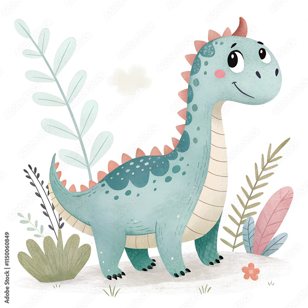 Fototapeta premium Cute Dinosaur Clipart