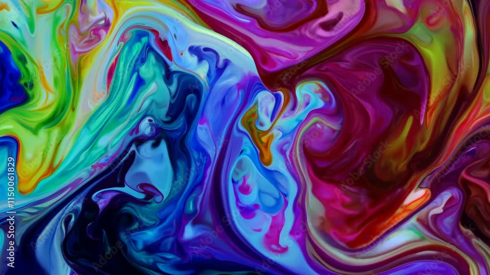 A mesmerizing motion of colorful liquid patterns with vibrant swirls and dynamic fluidity. 4k Video footage. A mesmerizing motion of colorful liquid patterns with vibrant swirls and dynamic fluidity. 4k Video footage.