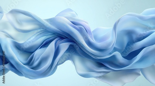 Wallpaper Mural Abstract flowing light blue fabric. Torontodigital.ca