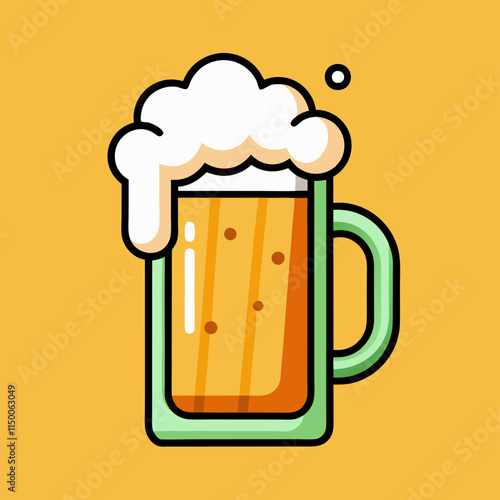 glass of beer with foam