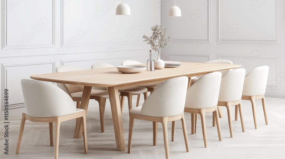 Elegant dining room setup with transparency background modern home interior design bright ambiance wide angle view Elegant dining room setup with transparency background modern home interior design bright ambiance wide angle view