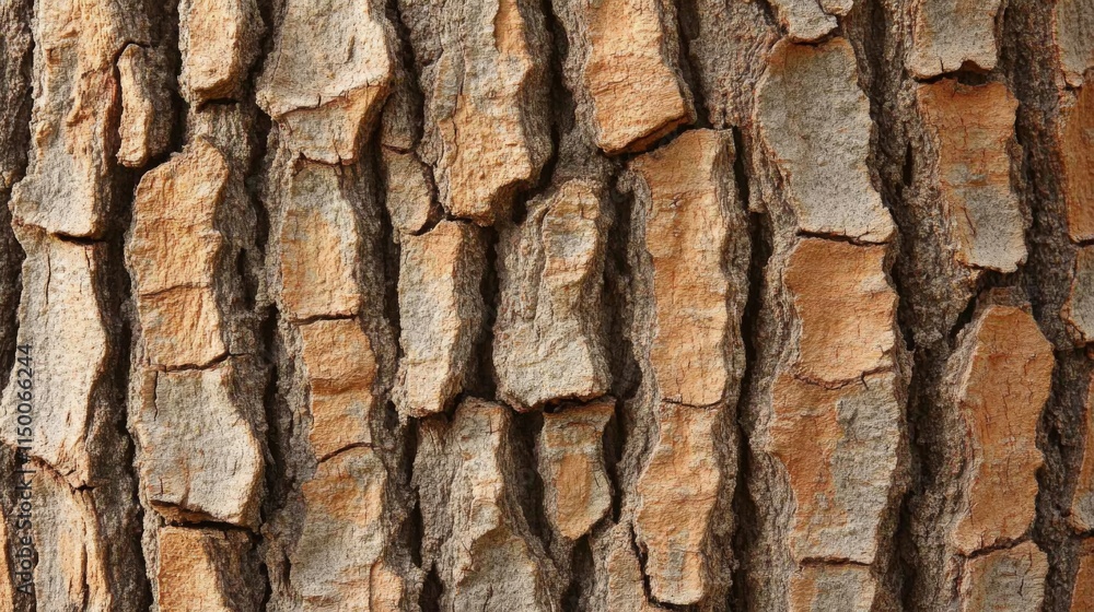 Detailed Texture Of Tree Bark Showing Vertical Cracks