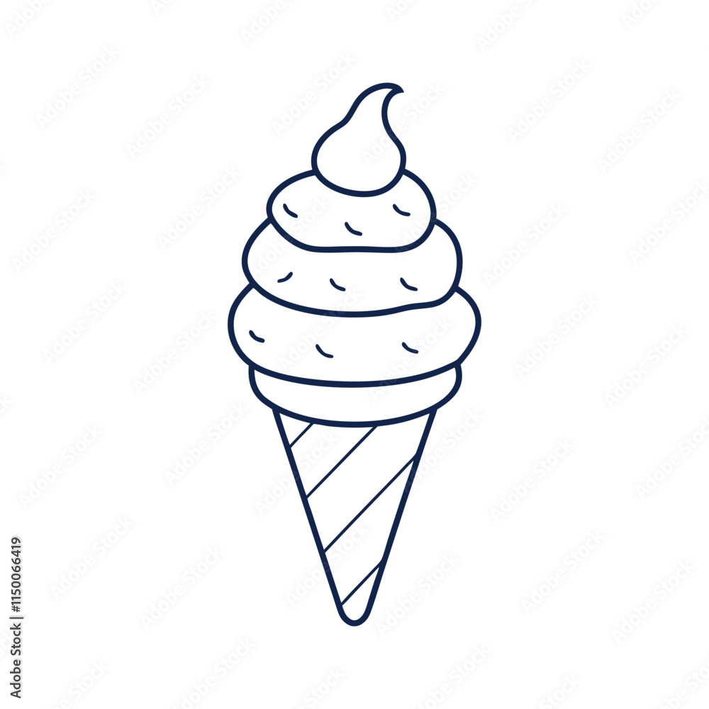Cone Ice Cream Line art Cone Ice Cream Line art