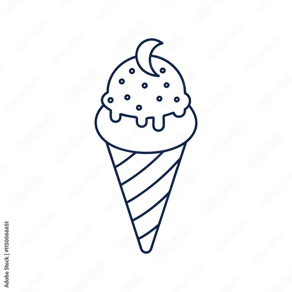 Cone Ice Cream Line art