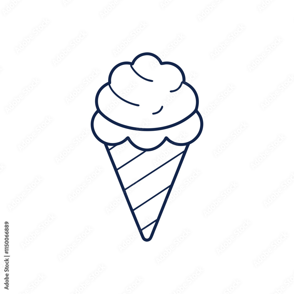 Cone Ice Cream Line art