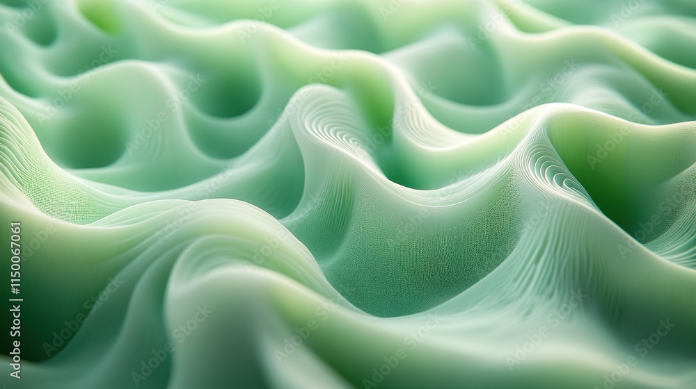 Obraz premium Abstract green wave pattern background.