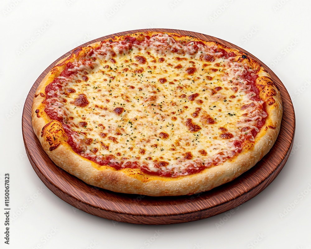 National Pizza Day Delicious Cheese Pizza on Wooden Board Italian Food