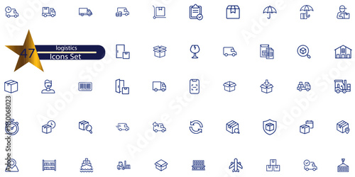 Logistics icon set. Containing distribution