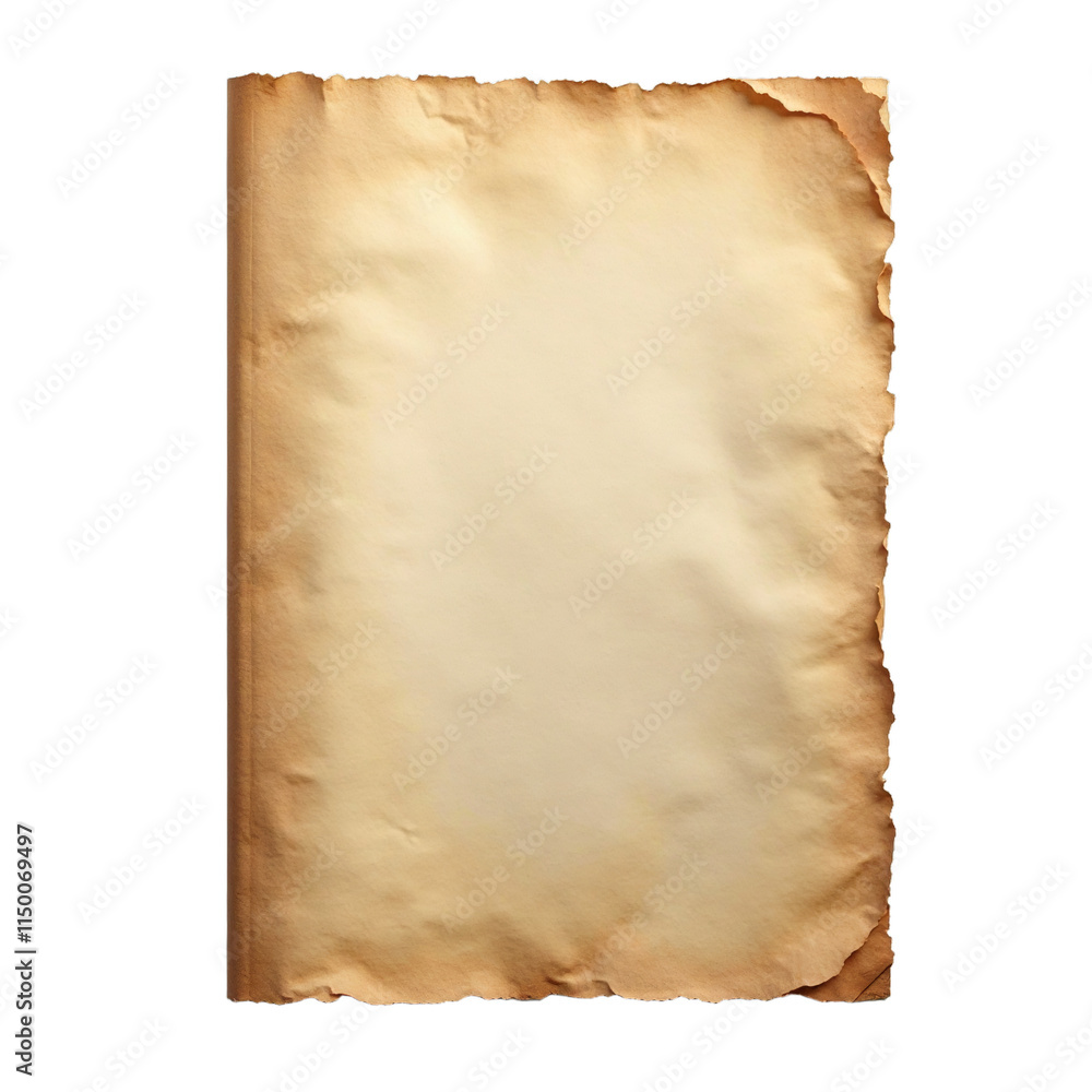 An aged piece of paper with torn edges An aged piece of paper with torn edges