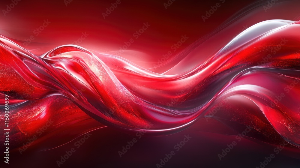 Obraz premium Abstract red liquid flowing design.