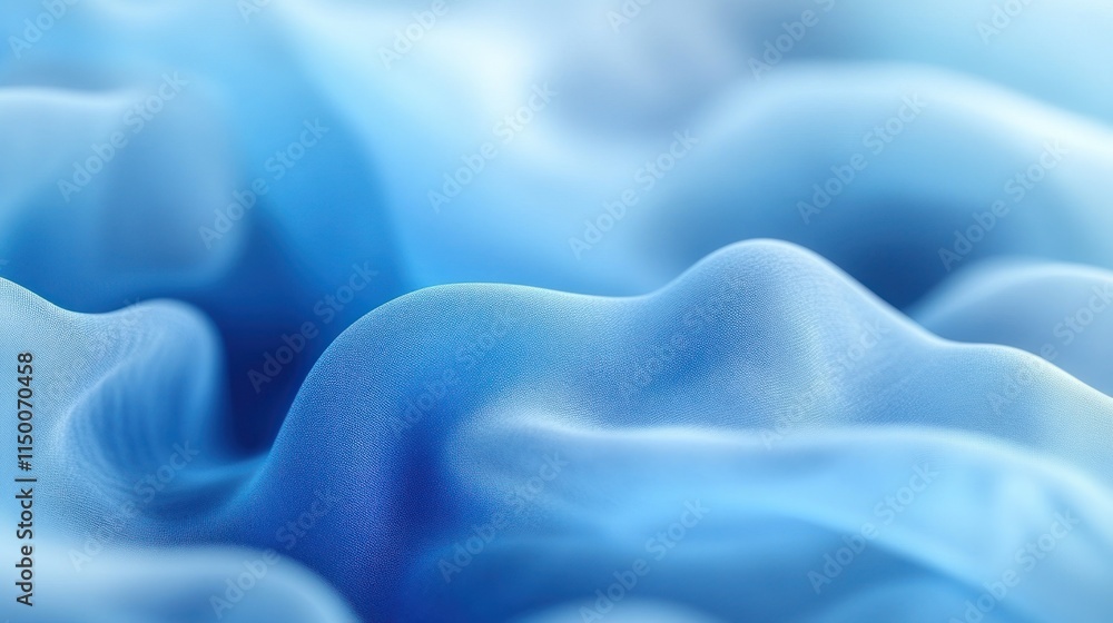 Fototapeta premium Abstract smooth flowing light blue fabric texture.