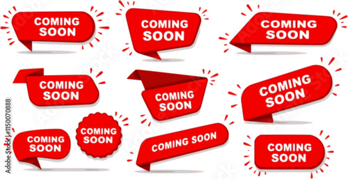 Coming soon. A set of banners coming soon. Vector Illustration
