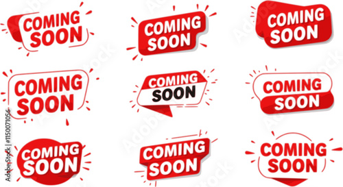 Coming soon. A set of banners coming soon. Vector Illustration