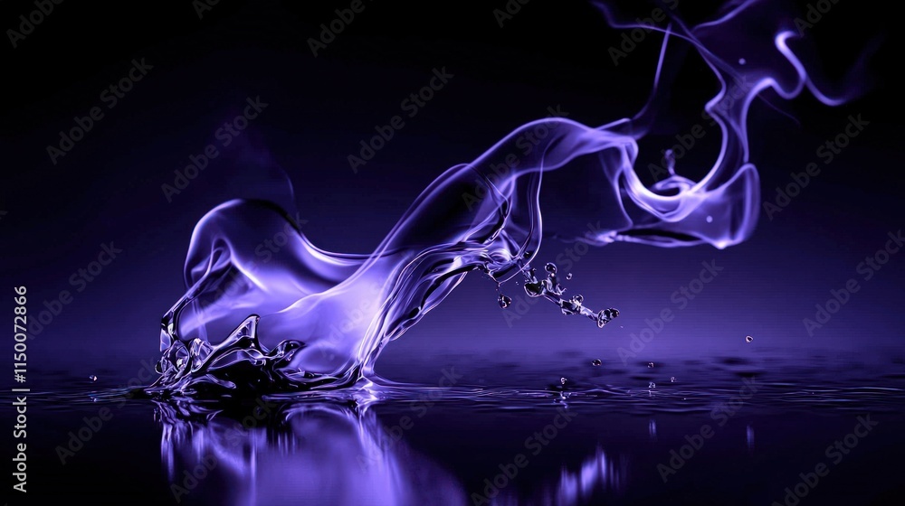 Fluid violet liquid splash, Fluid violet liquid splash,