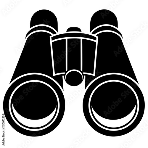  Binoculars simple flat vector silhouette on white background