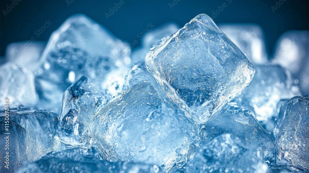 A Close Up View of Sparkling Ice Cubes A Close Up View of Sparkling Ice Cubes