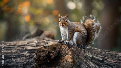 Squirrel sitting on a log with a funny expression , wildlife, animal, cute, rodent, bushy tail, humorous, forest, woodland --ar 25:14 --v 6 Job ID: 1e3f3c1e-e79a-4da6-a3c7-6dfe89b6bb4c photo