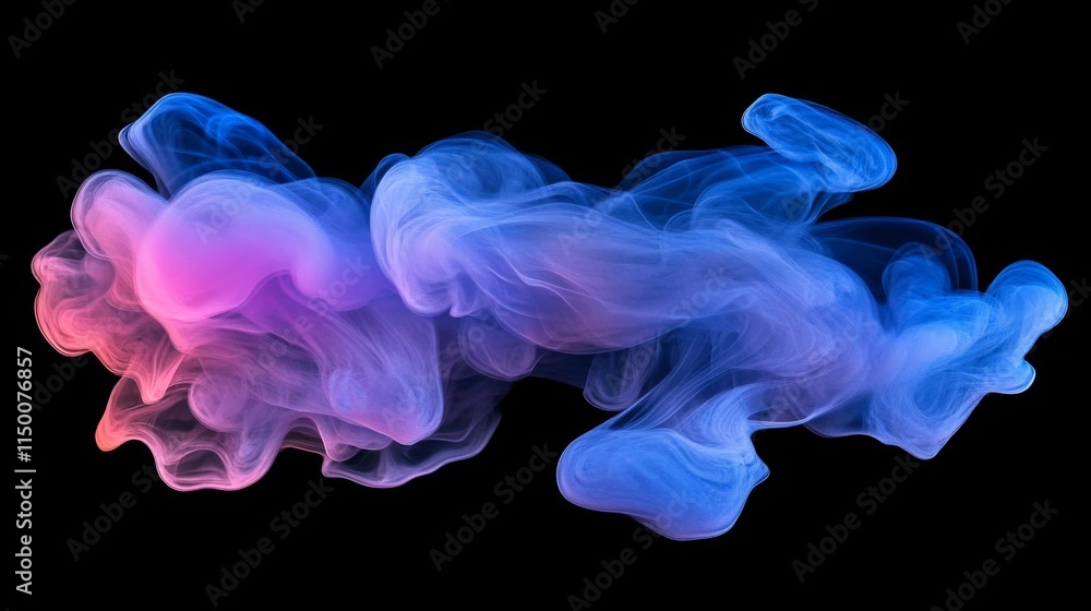 Obraz premium Abstract Blue and Pink Swirling Smoke Design