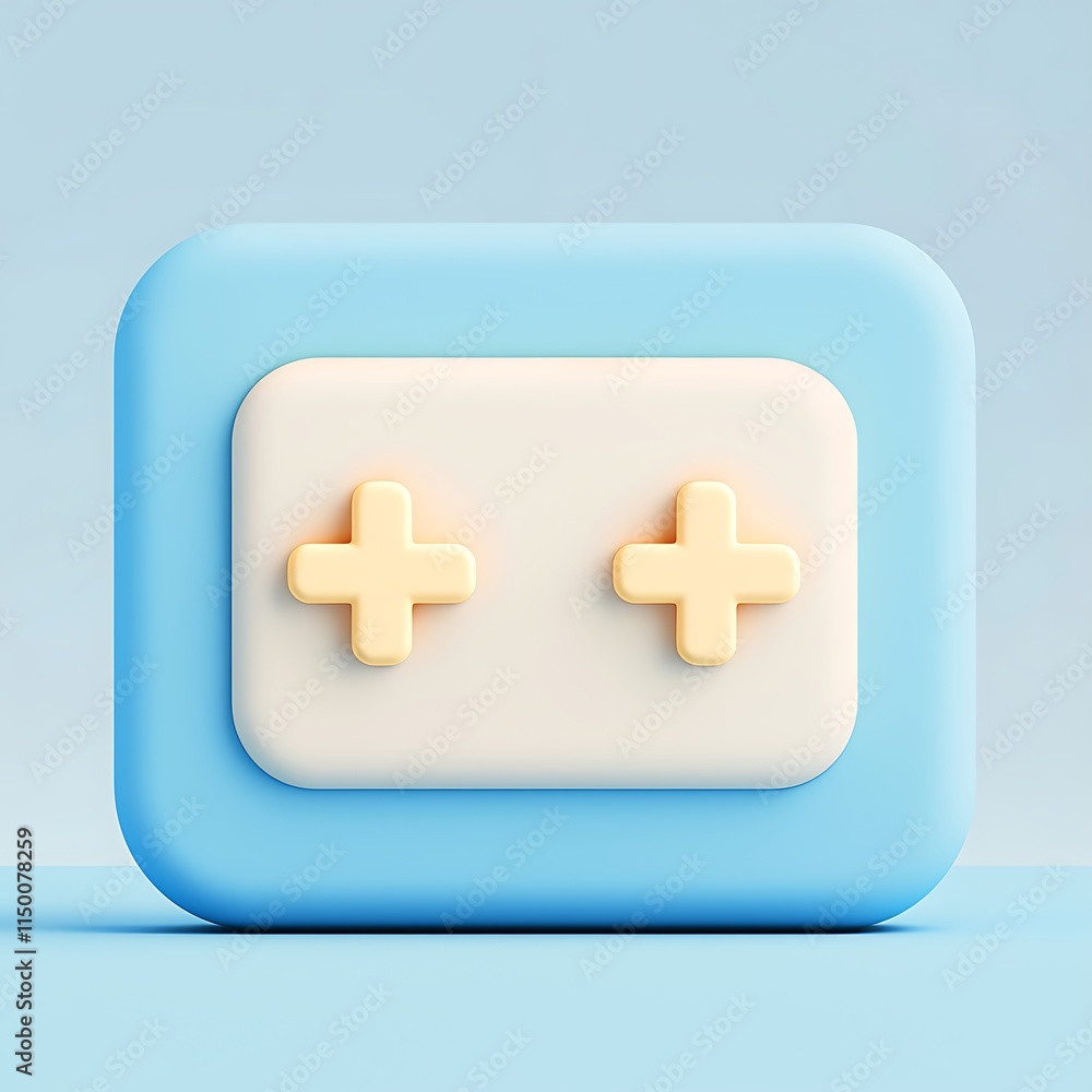 Obraz premium Soft and Minimalist Bright Blue Game Controller Button Design