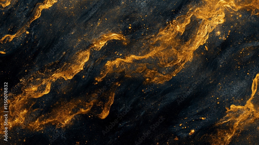 3D abstract wallpaper. Three-dimensional dark golden and black background. Black and gold background 3D abstract wallpaper. Three-dimensional dark golden and black background. Black and gold background