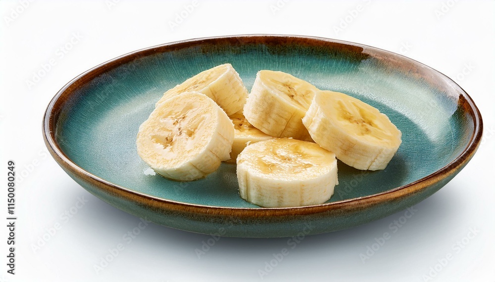 Slices of banana - Delicious banana slices set isolated on white background Slices of banana - Delicious banana slices set isolated on white background