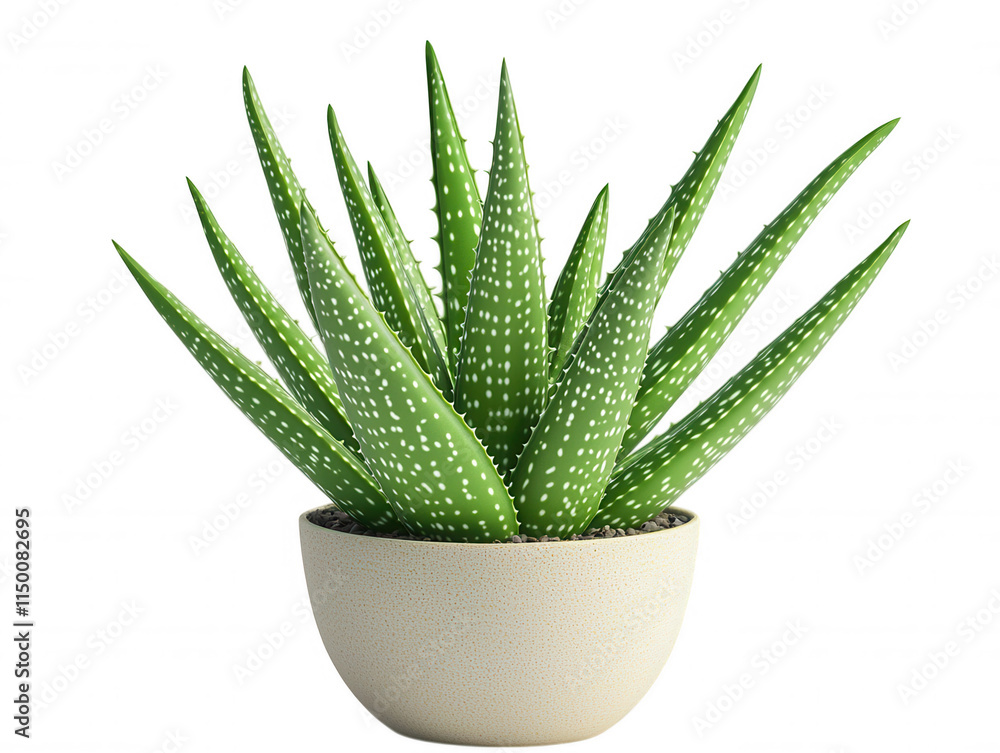 Lush Aloe Vera Plant in Cream Colored Pot Showcasing Fresh Green Leaves with White Speckles Against a Black Background Perfect for Home Decor and Wellness Themes Lush Aloe Vera Plant in Cream Colored Pot Showcasing Fresh Green Leaves with White Speckles Against a Black Background Perfect for Home Decor and Wellness Themes