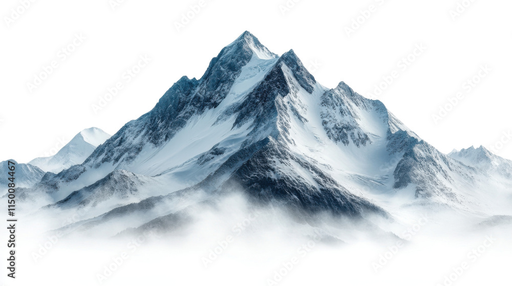 Obraz premium mountains in the snow isolated on white background 