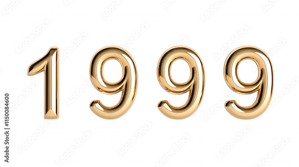 Shiny Golden Year 1999 Numbers ed in a Stylish Format, Perfect for Celebratory Themes, New Year Events, and Vintage Aesthetics Shiny Golden Year 1999 Numbers ed in a Stylish Format, Perfect for Celebratory Themes, New Year Events, and Vintage Aesthetics