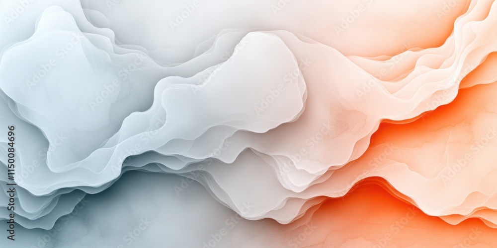 Abstract gradient flowing waves in soft orange and gray tones Abstract gradient flowing waves in soft orange and gray tones