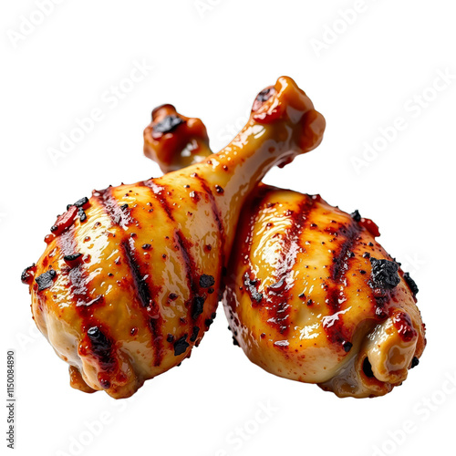 Grilled chicken drumsticks with seasoningCloseup of grilled chicken drumsticksMeaty grilled chicken drumsticks