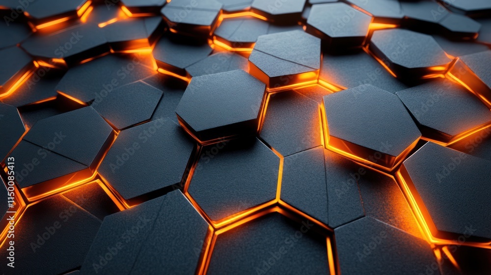 Geometric tessellations with glowing edges, infinite loop illusion Geometric tessellations with glowing edges, infinite loop illusion