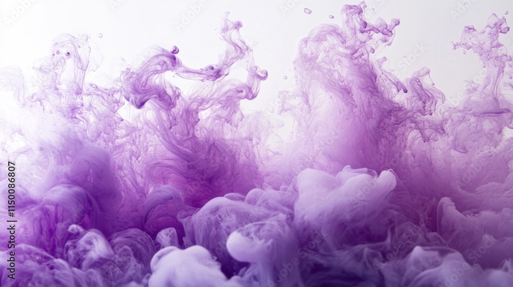 Fototapeta premium Abstract Purple Ink Swirls in Water