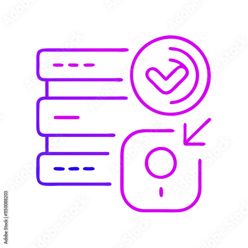 Minimalist data integrity icon with checklist and user outline. Perfect for content about cybersecurity, data protection, and digital threats. Symbol of danger, viruses, and data breaches