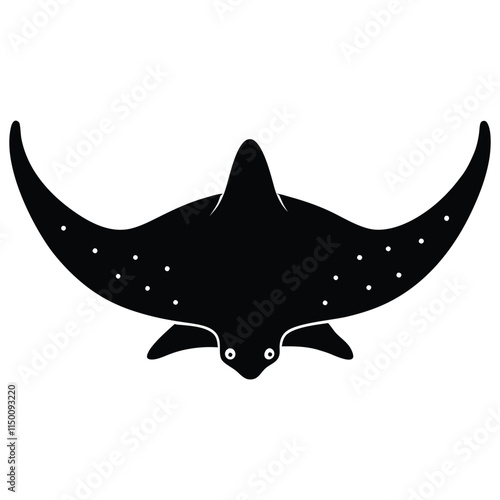 Angel shark silhouette on white background