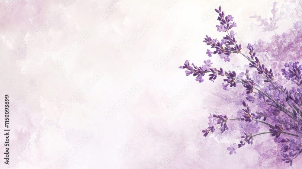 Lavender blossoms on a soft pink background. Lavender blossoms on a soft pink background.