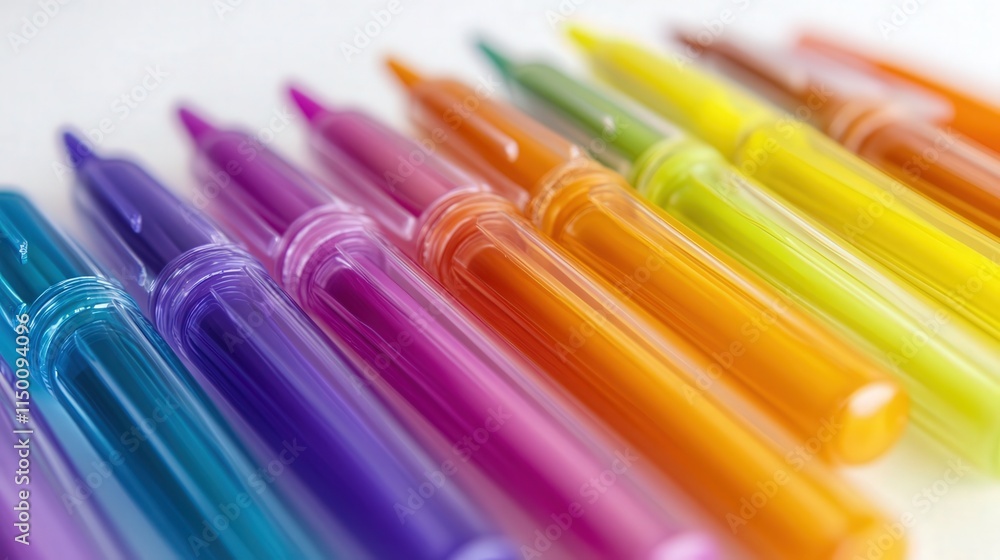 colorful set of gel pens with vibrant ink, perfect for adding a pop of color to notes, sketches, or drawings.