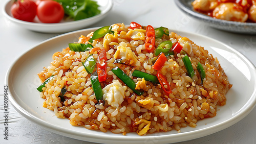 Delicious fried rice with egg and vegetables