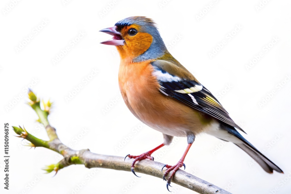 Silhouette Chaffinch Singing on Branch - Bird Photography, Nature, Wildlife Silhouette Chaffinch Singing on Branch - Bird Photography, Nature, Wildlife